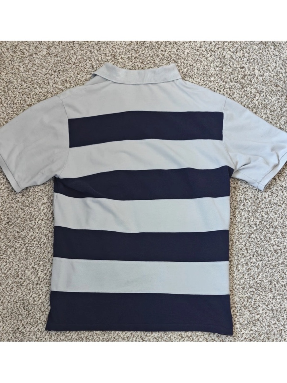 VINTAGE Yves Saint Laurent YSL Pour Homme Blue Striped Polo Shirt XL Luxury - Picture 8 of 9